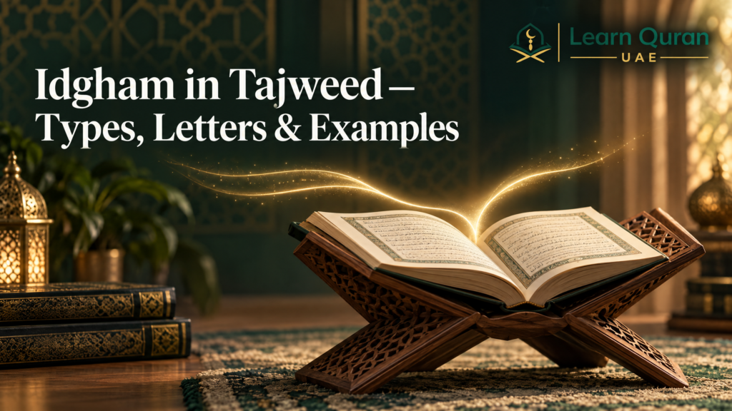 Idgham in Tajweed— Types, Letters & Examples